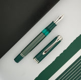 Pelikan M815 Metal Striped Fountain Pen - Green (Special Edition)