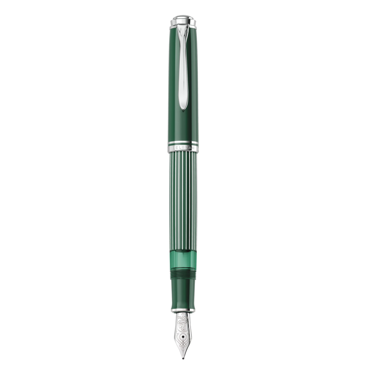 Pelikan M815 Metal Striped Green fountain pen posted