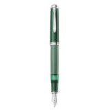 Pelikan M815 Metal Striped Green fountain pen posted