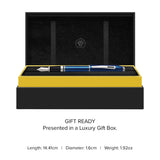 Peerless Translucent Quartz Blue Fountain Pen - gift box and specs