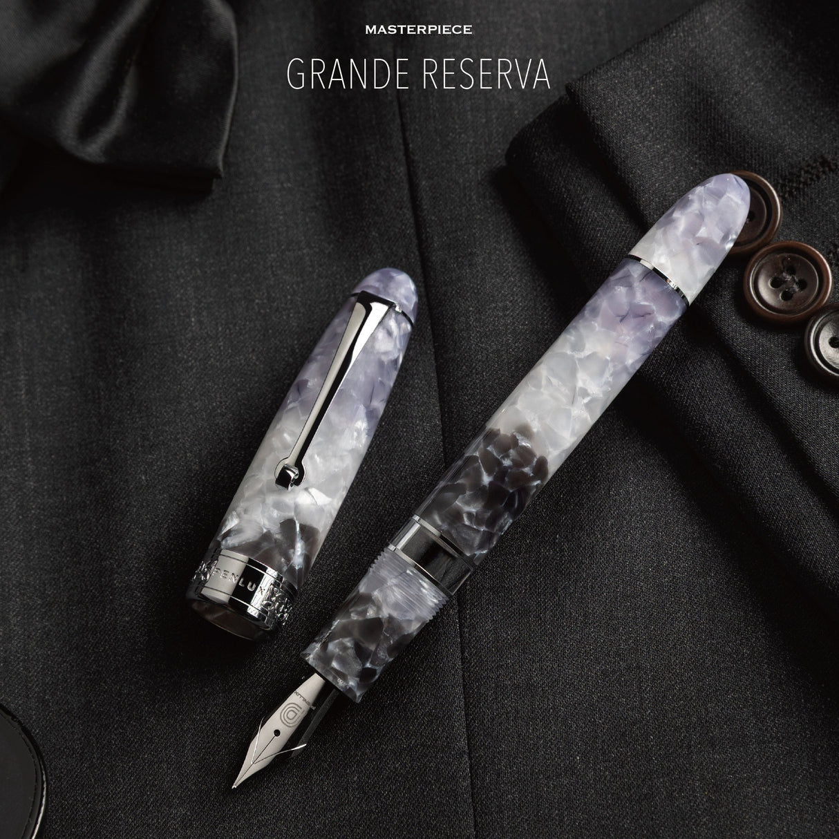 Penlux Masterpiece Grande Reserva Fountain Pen - Black Tie