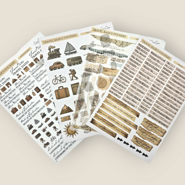 Atlas Stationers - CoraCreaCrafts Travel Basic Stickers - Stickers