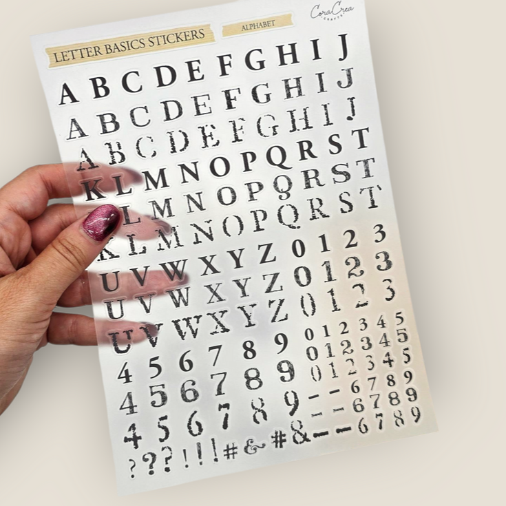 Atlas Stationers - CoraCreaCrafts Letter Basic Stickers - Stickers