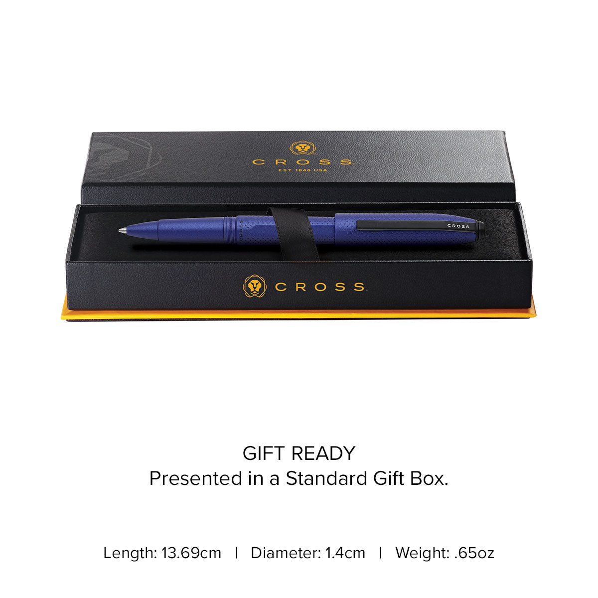Prism Deep Sea Blue Ballpoint Pen - gift box and specs