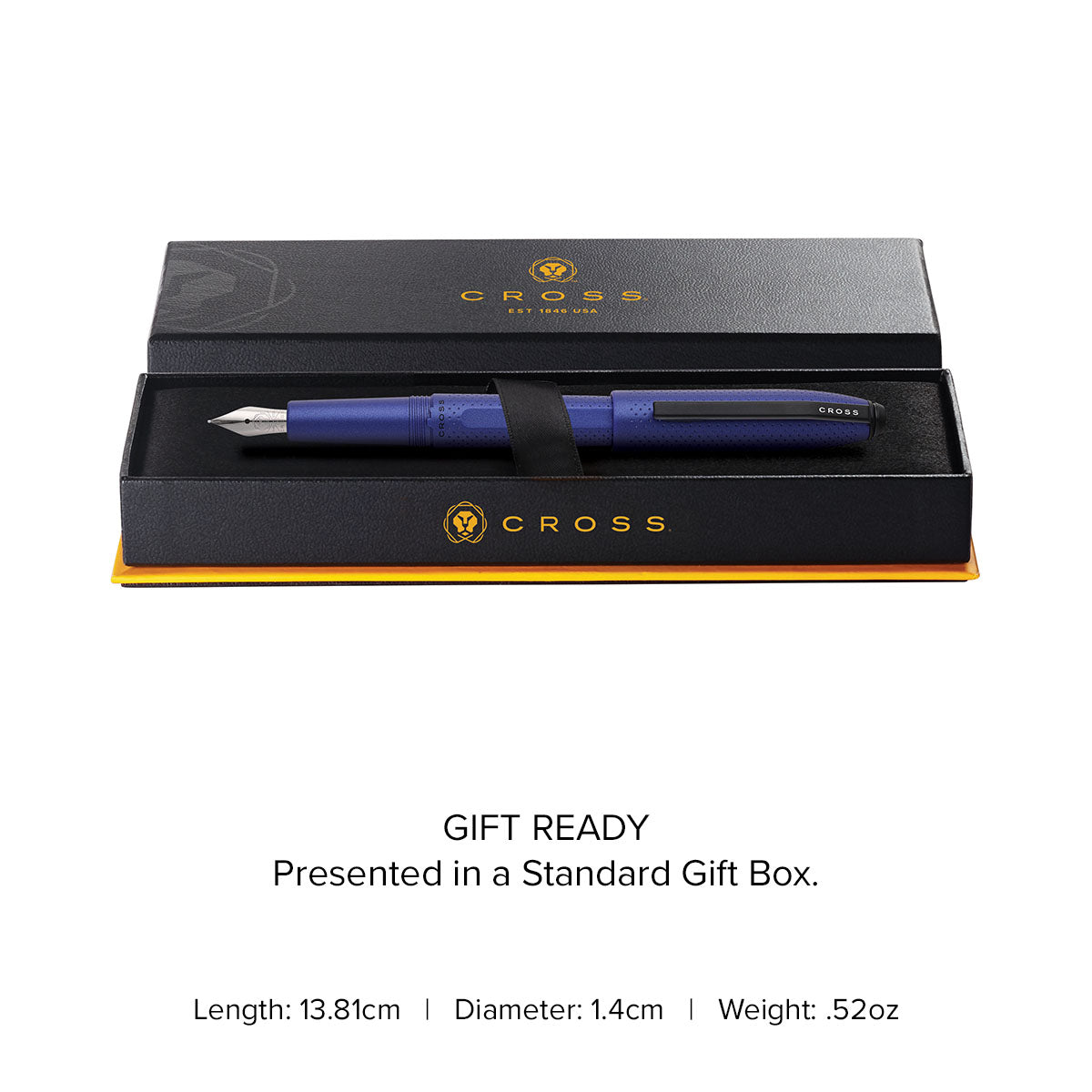Prism Deep Sea Blue Fountain Pen - gift box and specs