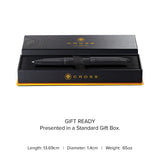 Prism Obsidian Black Ballpoint Pen - gift box and specs