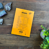 Rhodia Staplebound Notepad - Lined w/ margin 80 sheets - 6 x 8 1/4 - Orange cover