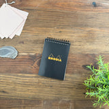 Rhodia Wirebound Notepad - Graph 80 sheets - 4 x 6 - Black cover