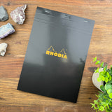 Rhodia Staplebound Notepad - Graph 80 sheets - 8 1/4 x 11 3/4 - Black cover