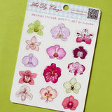 Art By Elowyn Orchids Sticker Sheet - 5" x 7" Sticker Sheet