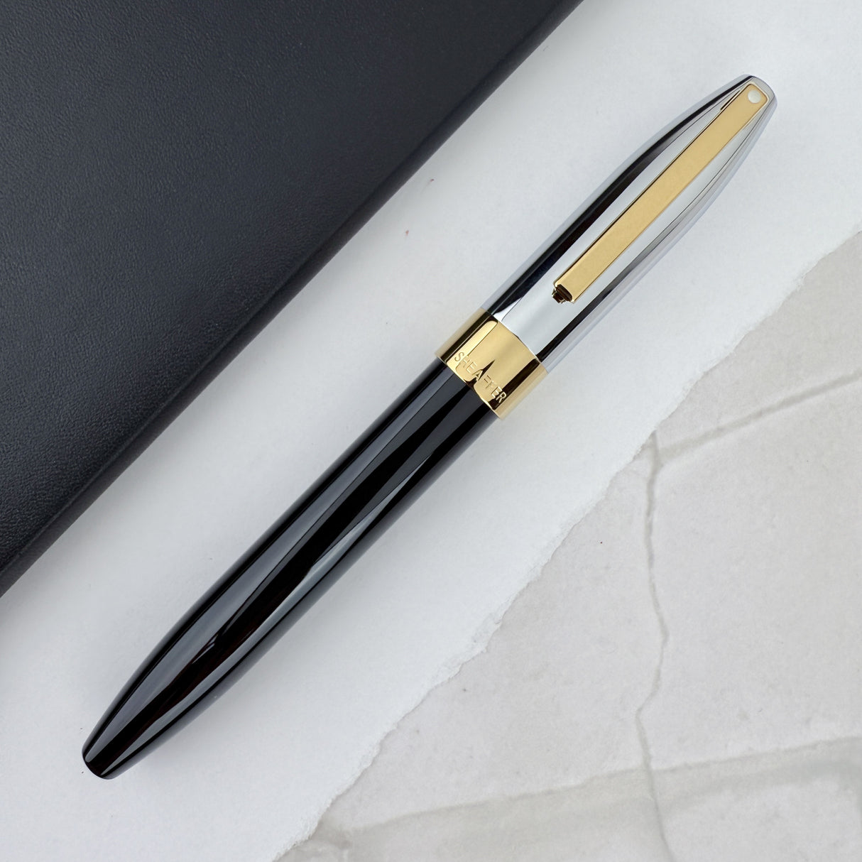 Sheaffer Legacy Rollerball Pen - Chrome Cap and 14kt Gold PVD