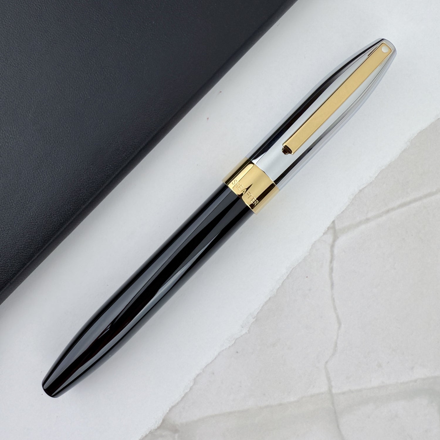 Sheaffer Legacy Rollerball Pen - Chrome Cap and 14kt Gold PVD