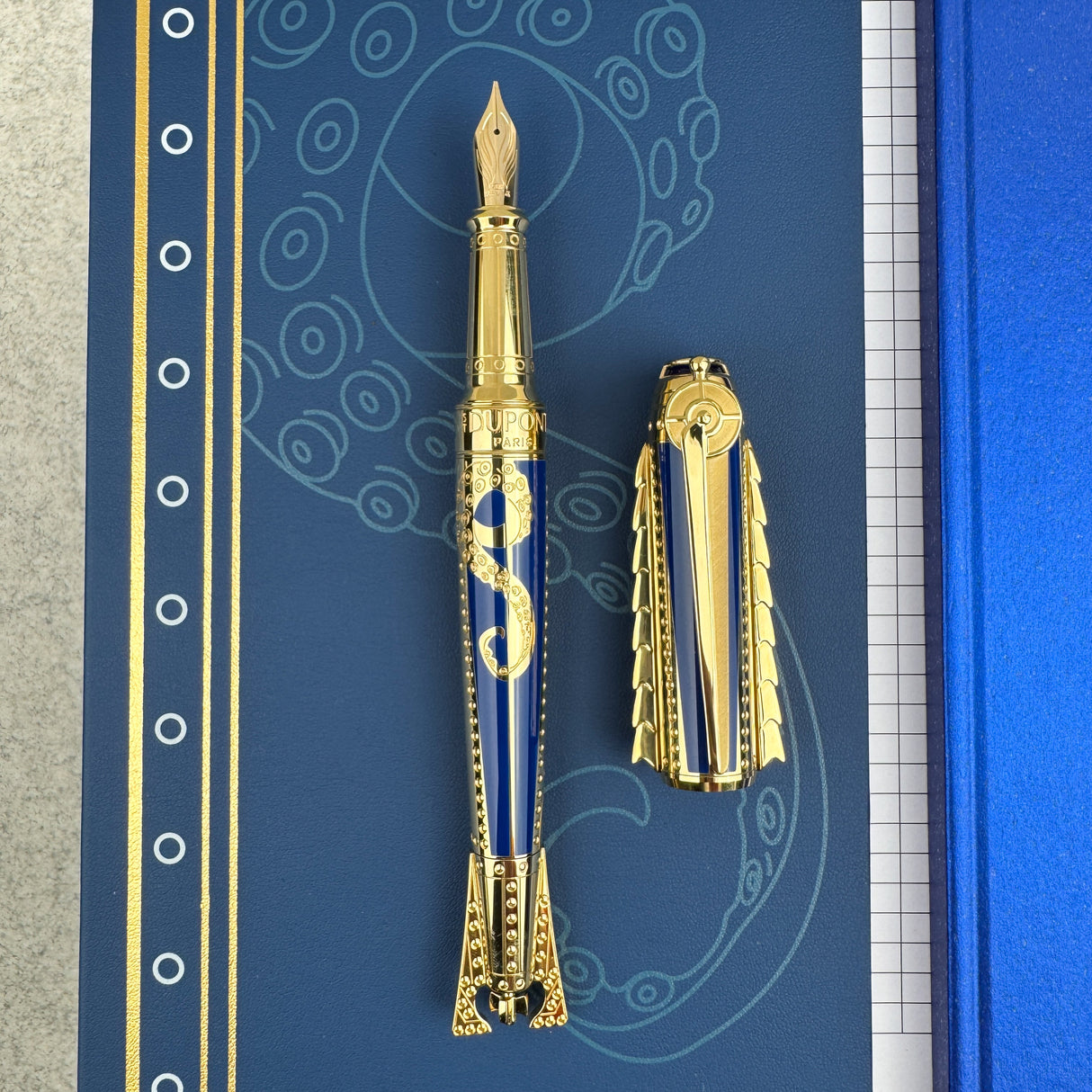 S.T. Dupont 20,000 Leagues Under the Seas Writing Instrument Set - Blue Gulf Stream