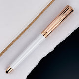 ST. Dupont Liberte Fountain Pen - White Lacquer and Pink Gold (Doorbuster)