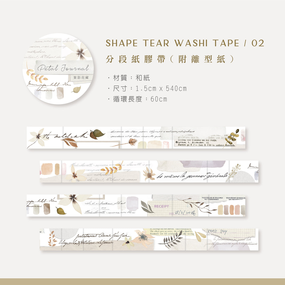 MU Shape Tear Washi Tape 002