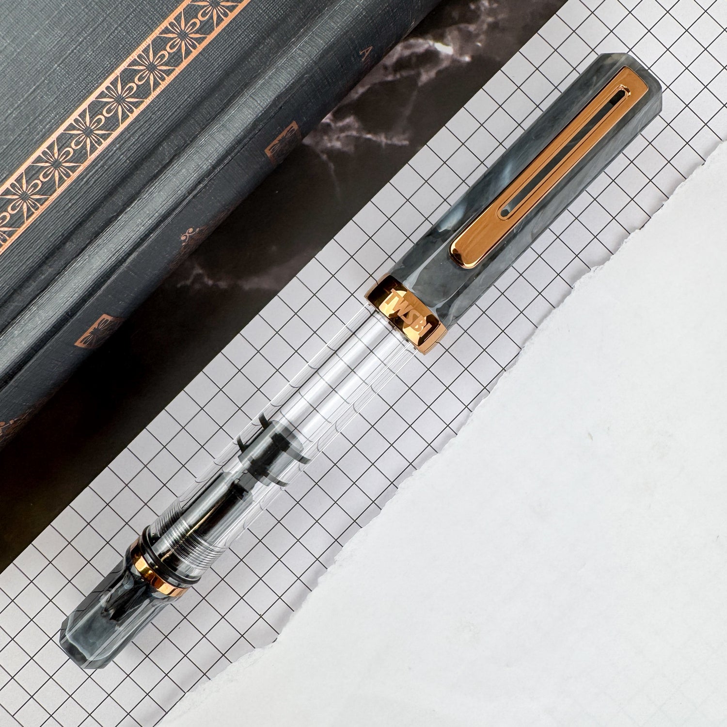 TWSBI Eco Fountain Pen - Black Marble w/Bronze
