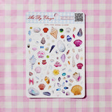 Art By Elowyn Teenie Tiny Seashells Sticker Sheet - 5" x 7" Sticker Sheet