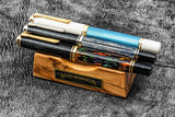 Galen Leather The Pen Stand Wooden Pen and Brush Stand - Olive