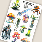 Atlas Stationers - CoraCreaCrafts Sticker Sheet - The Unknown of Outer Space - Stickers