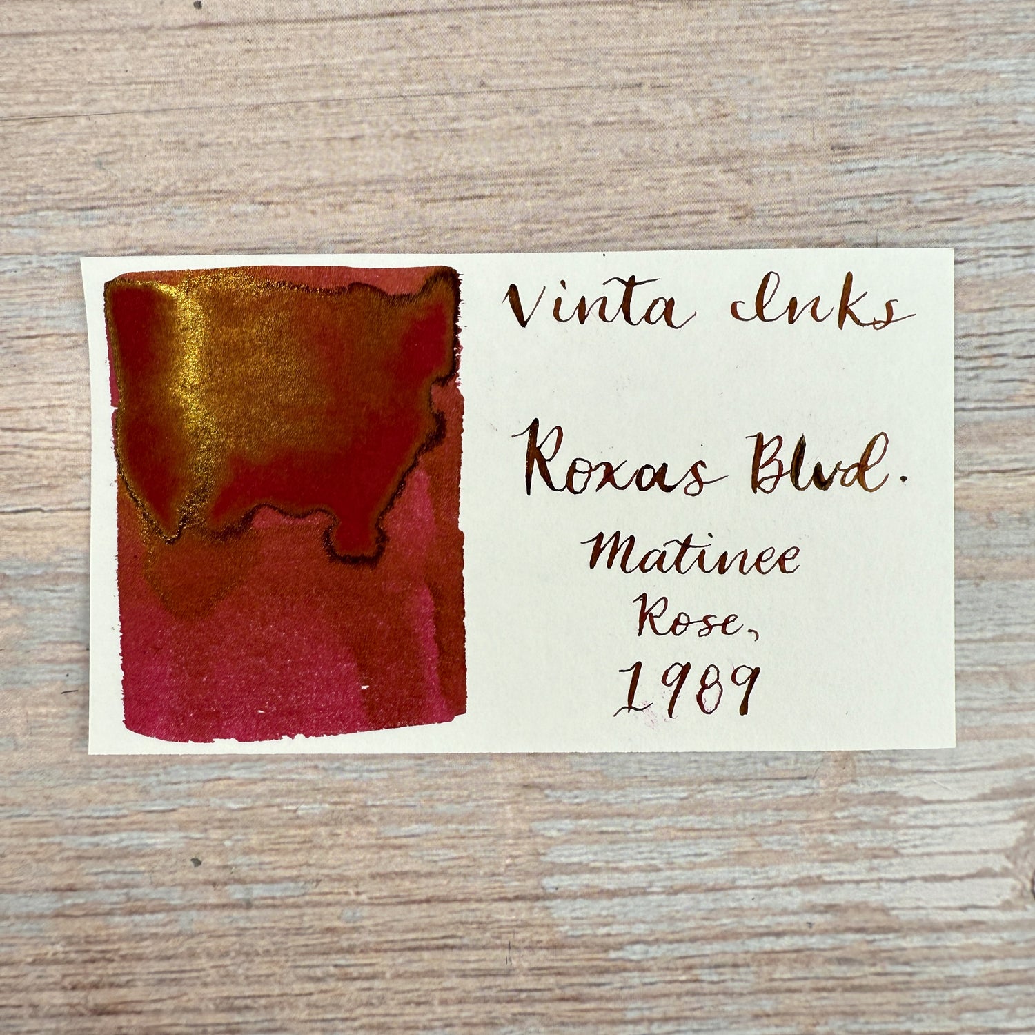 Vinta Matinee Rose (Roxas Boulevard, 1989) - 15ml Bottled Ink