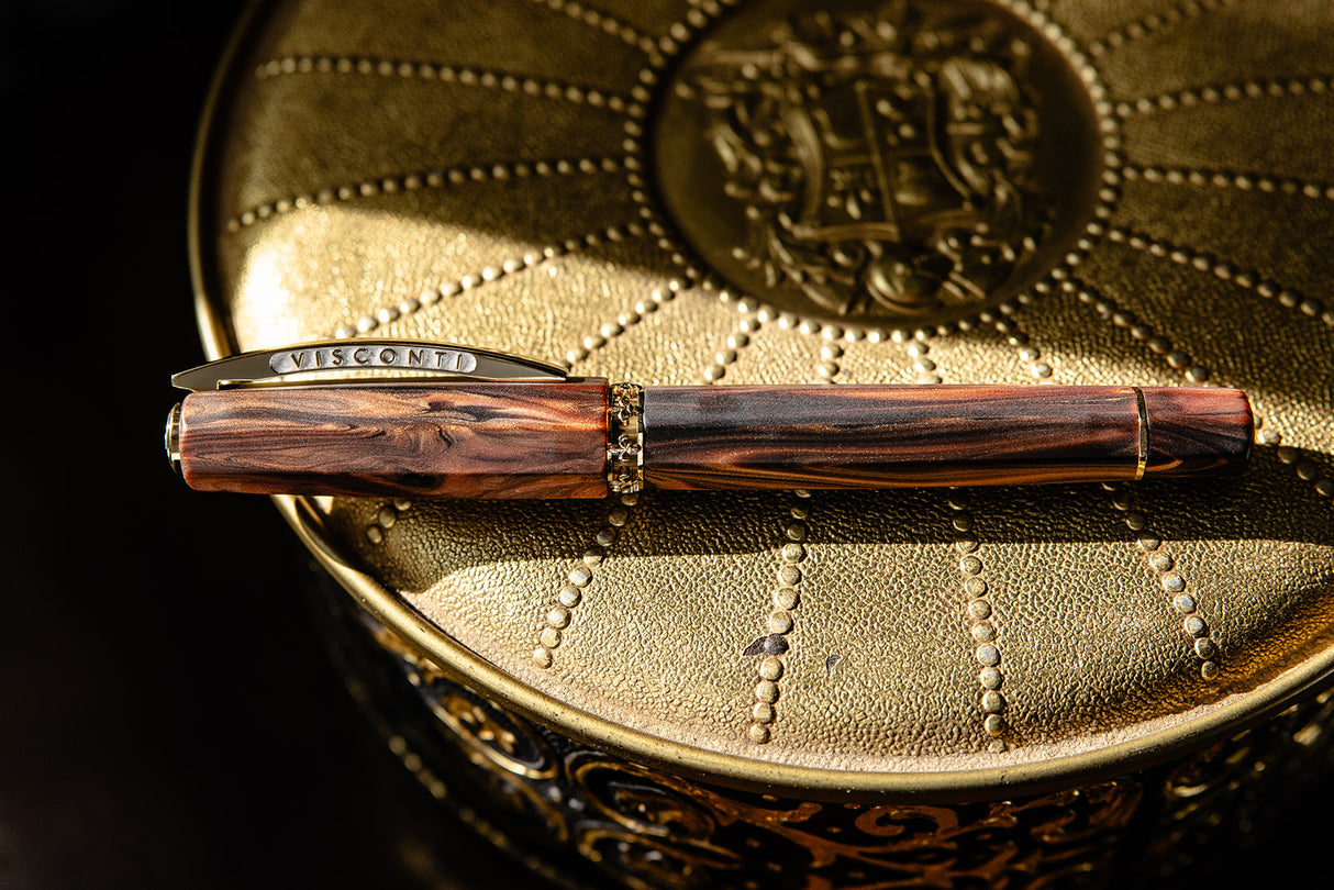 Visconti Medici Fountain Pen - Briarwood w/ Gold Trim