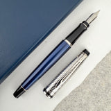 Waterman Expert Deluxe Fountain Pen - Metallic Blue Lacquer