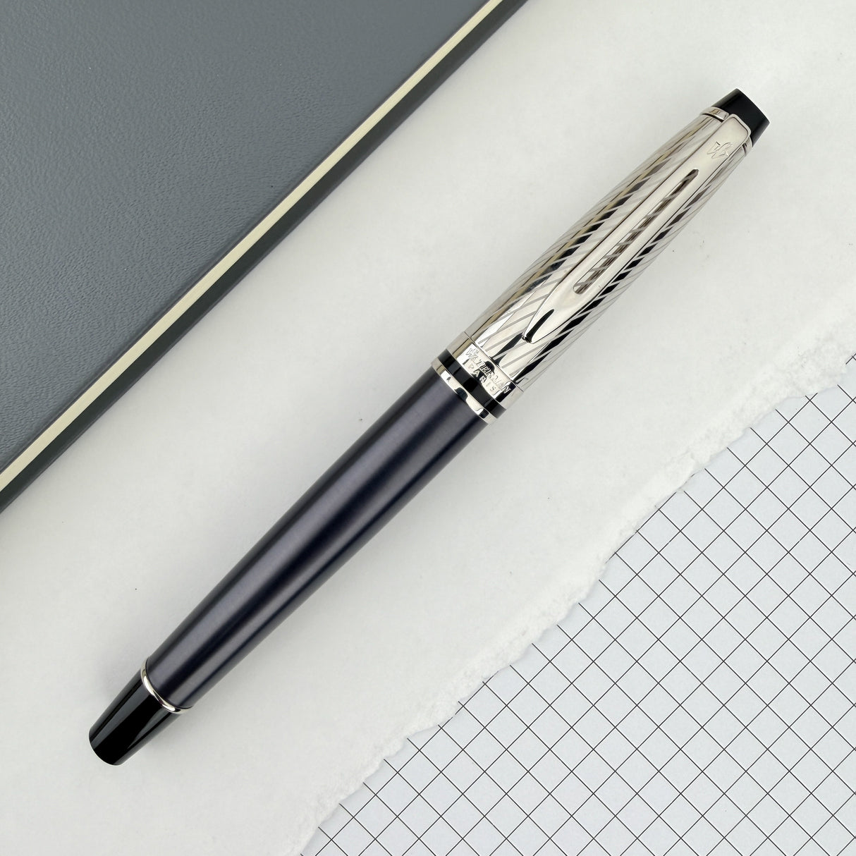 Waterman Expert Deluxe Fountain Pen - Metallic Stone Grey Lacquer
