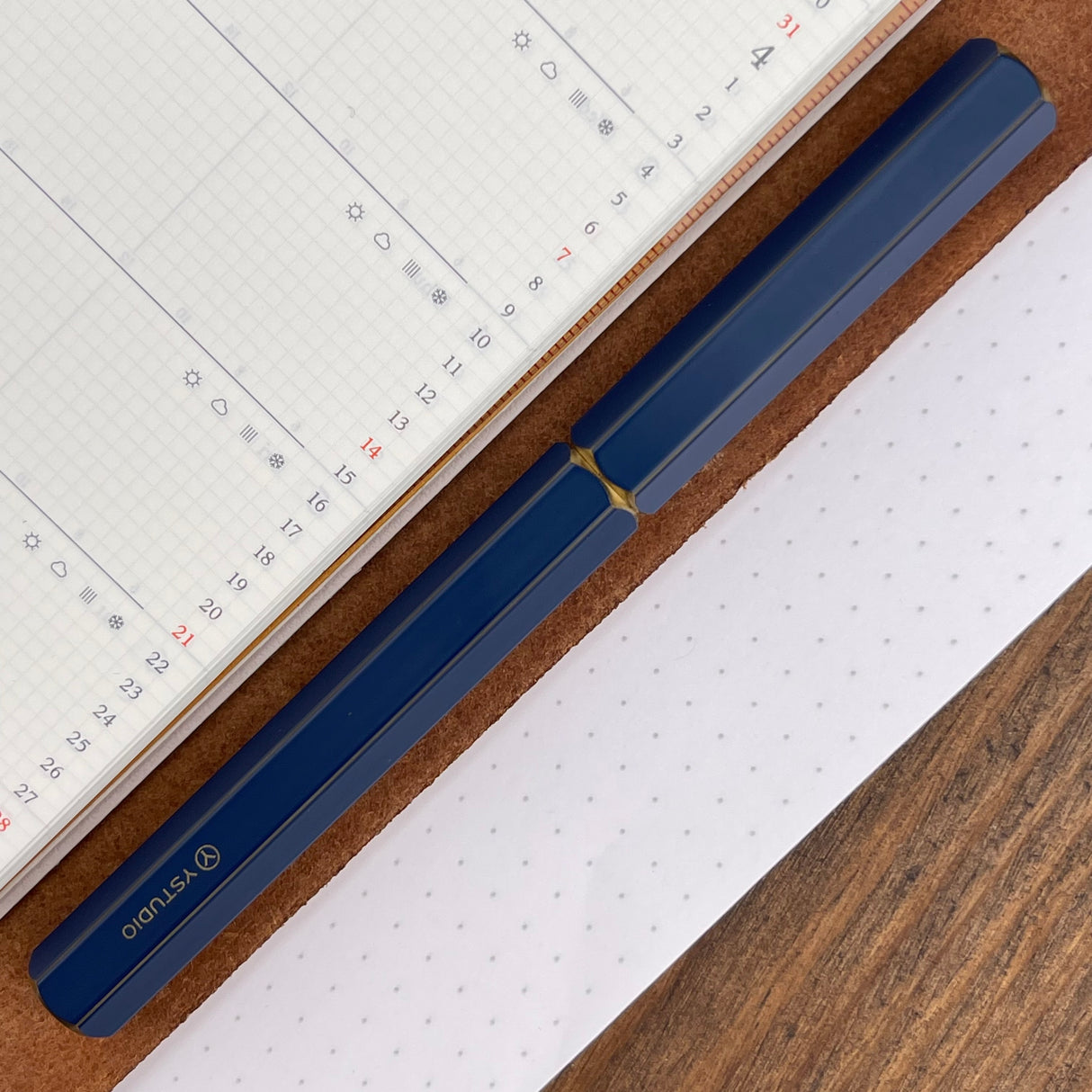 ystudio Classic Fountain Pen - Revolve Blue