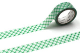 MT Washi Tape - Overlapped Fine Gingham Check Green