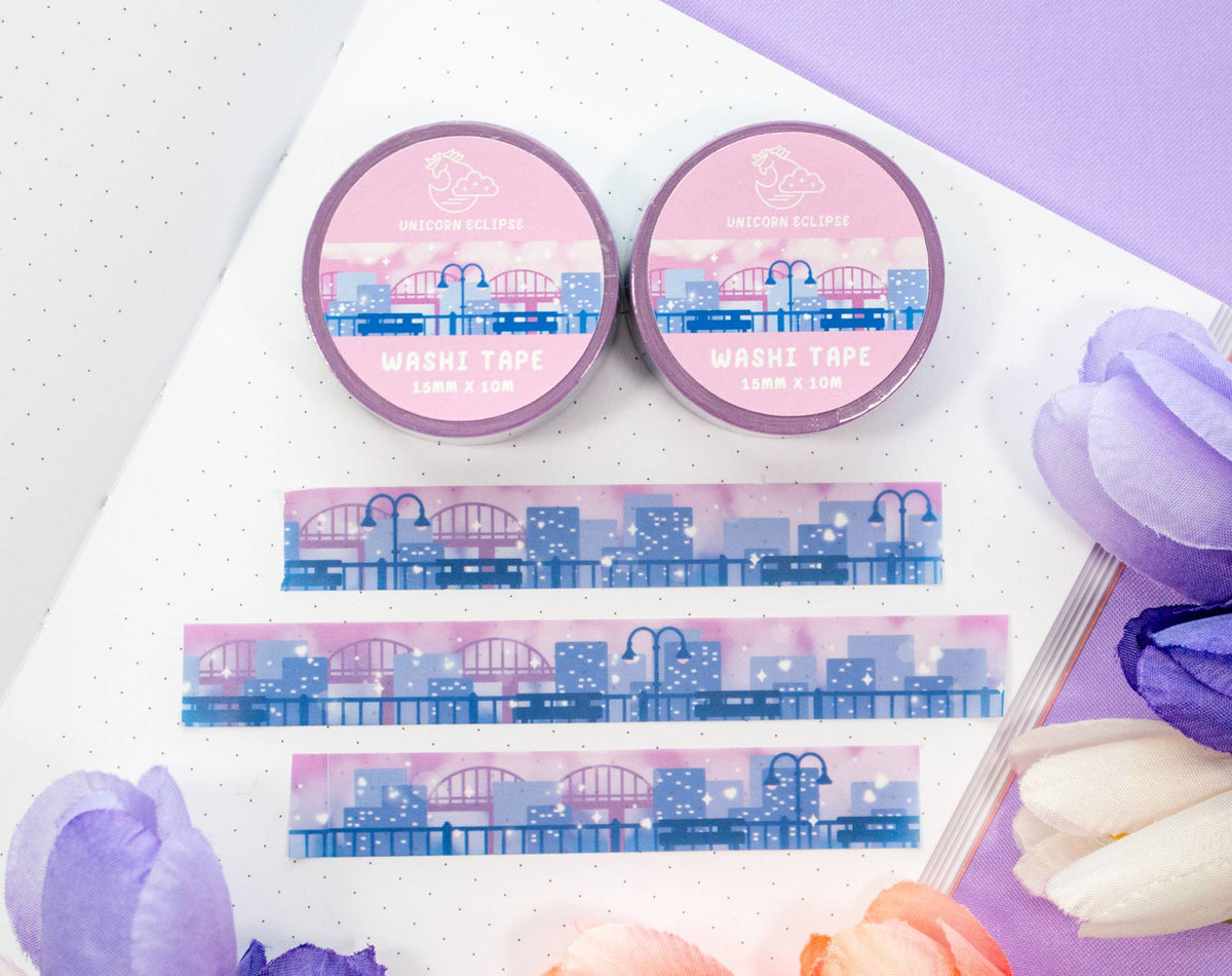 Unicorn Eclipse City Skyline Washi Tape