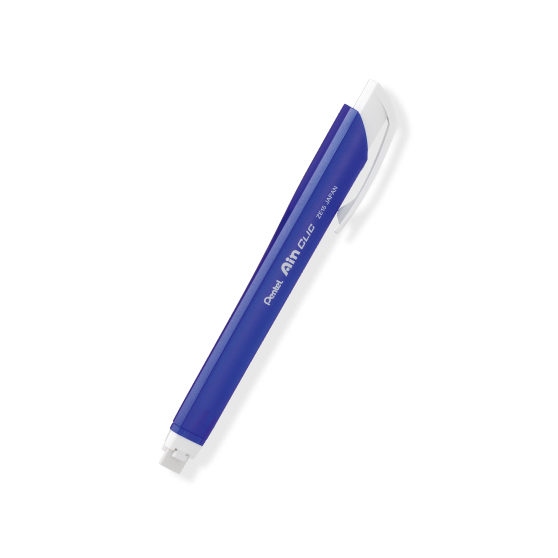 Pentel Ain Clic Knock Triangular Eraser with Clip - Metallic Blue