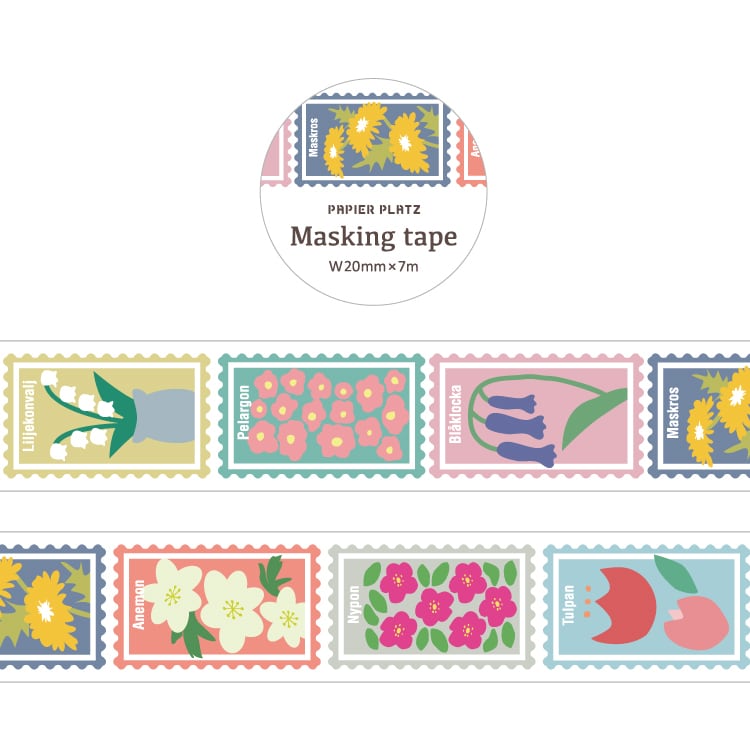 Papier Platz Washi Tape - Stamps