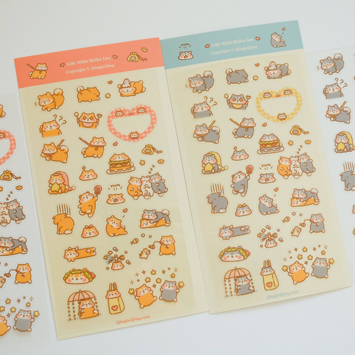 2jingis2jing Shiba Doodoo & Bobo Sticker Sheet