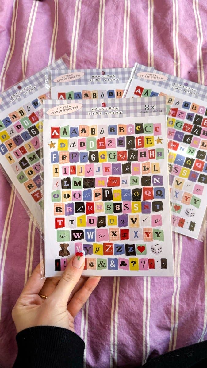 TINYSTORE Letter Stickers! (2 Sheets)