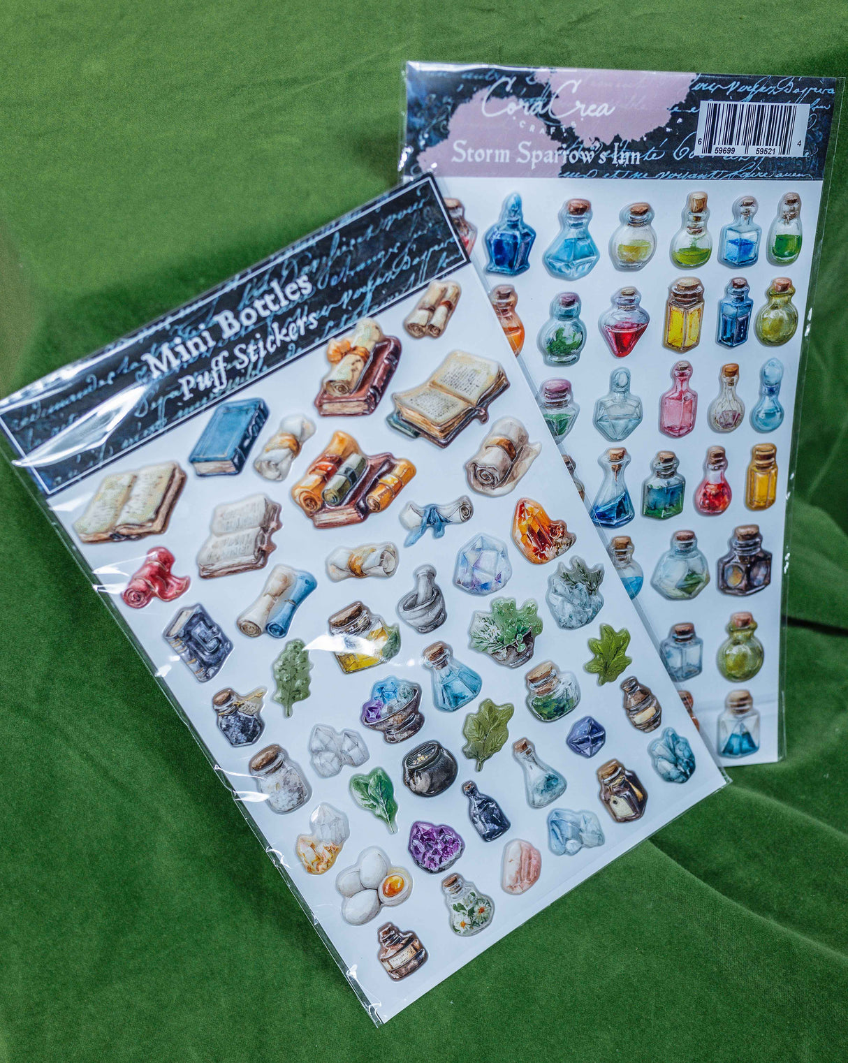 CoraCreaCrafts Mini Bottles Puff Stickers