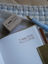 dana ate oatmeal! Fountain pen wooden stamp