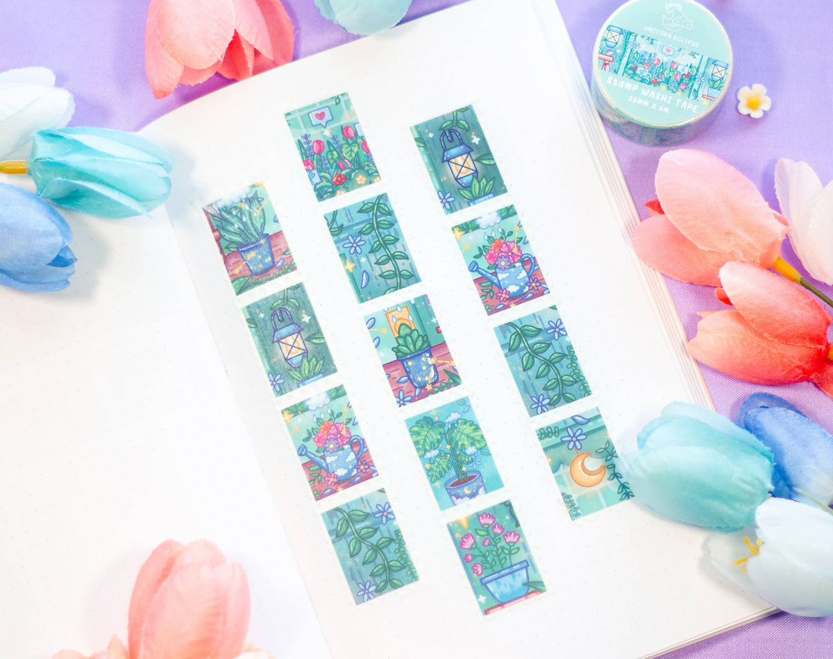 Unicorn Eclipse Botanical Bliss Stamp Washi Tape