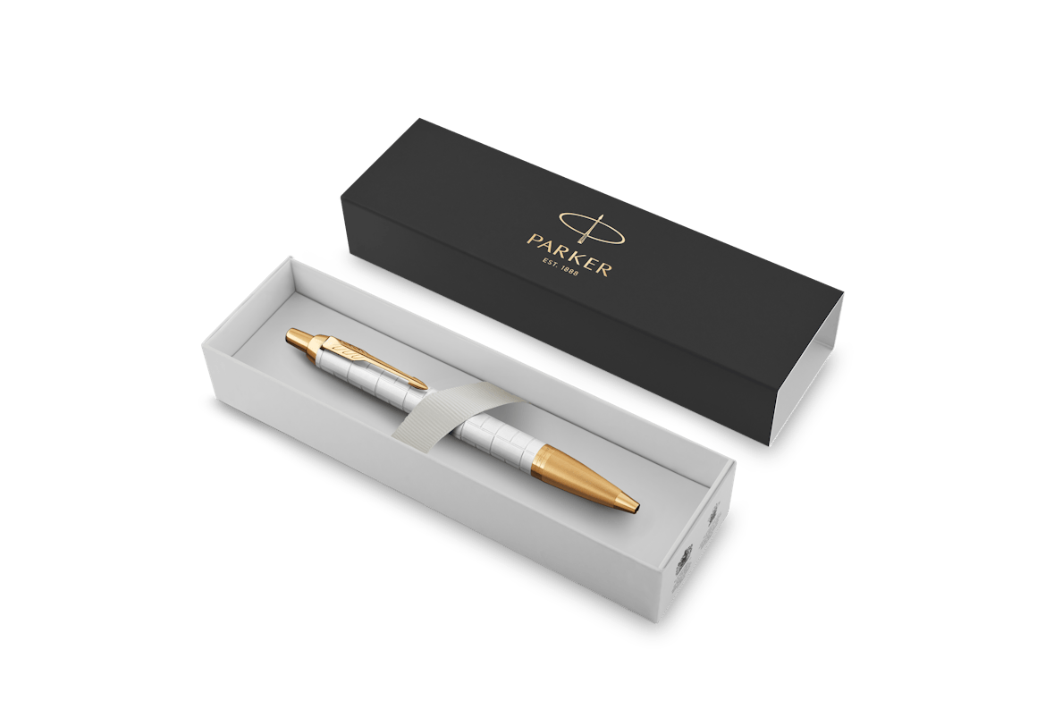 Parker IM Premium Ballpoint Pen - Pearl Lacquer & Gold Trim