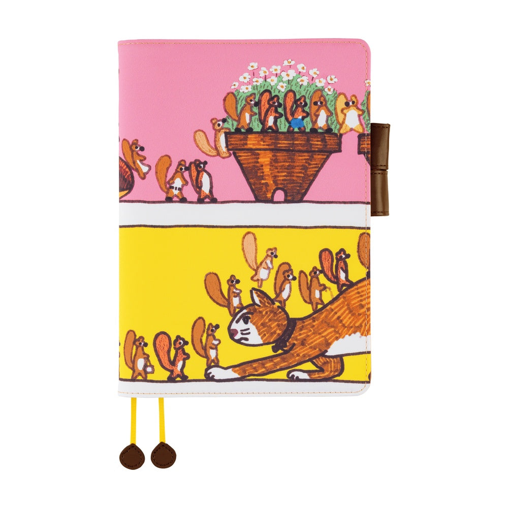 Hobonichi Techo A5 Cousin Planner Set - 100%ORANGE: Where’s the Squirrel Going (April Start)