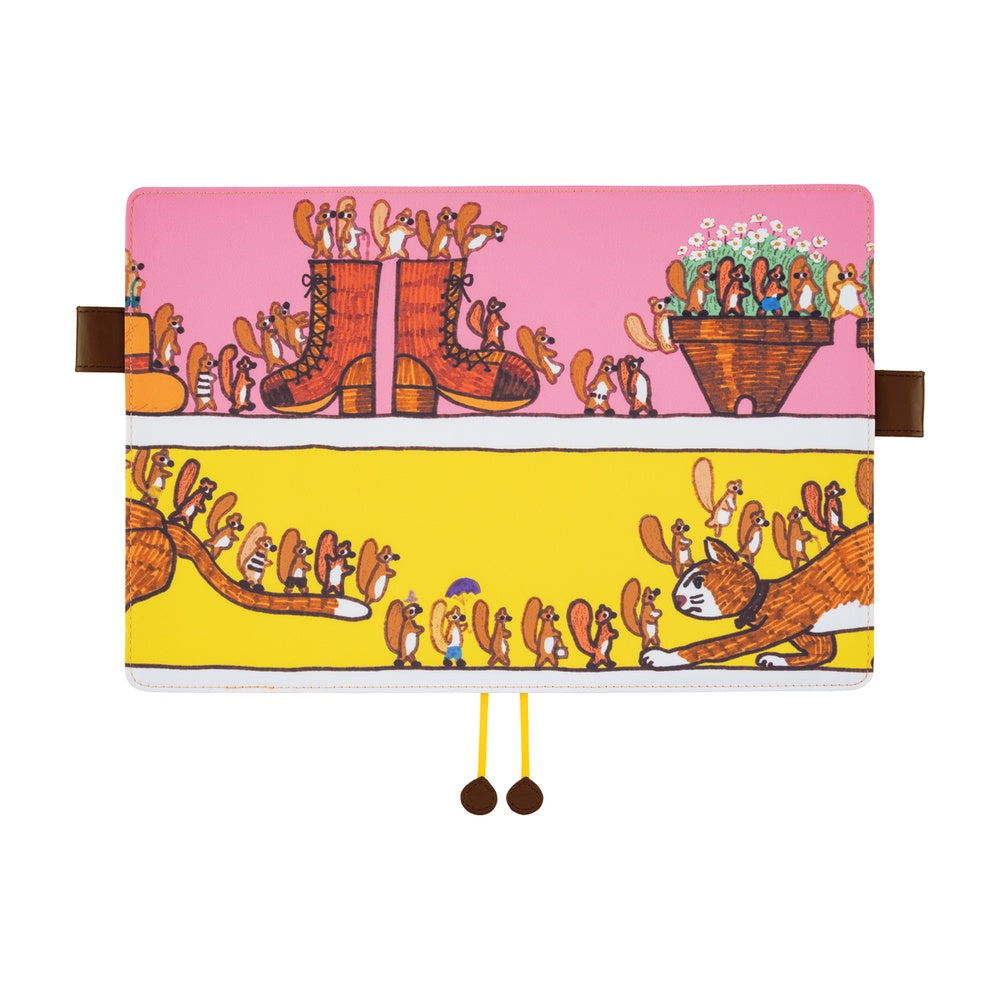 Hobonichi Techo A5 Cousin Planner Set - 100%ORANGE: Where’s the Squirrel Going (April Start)