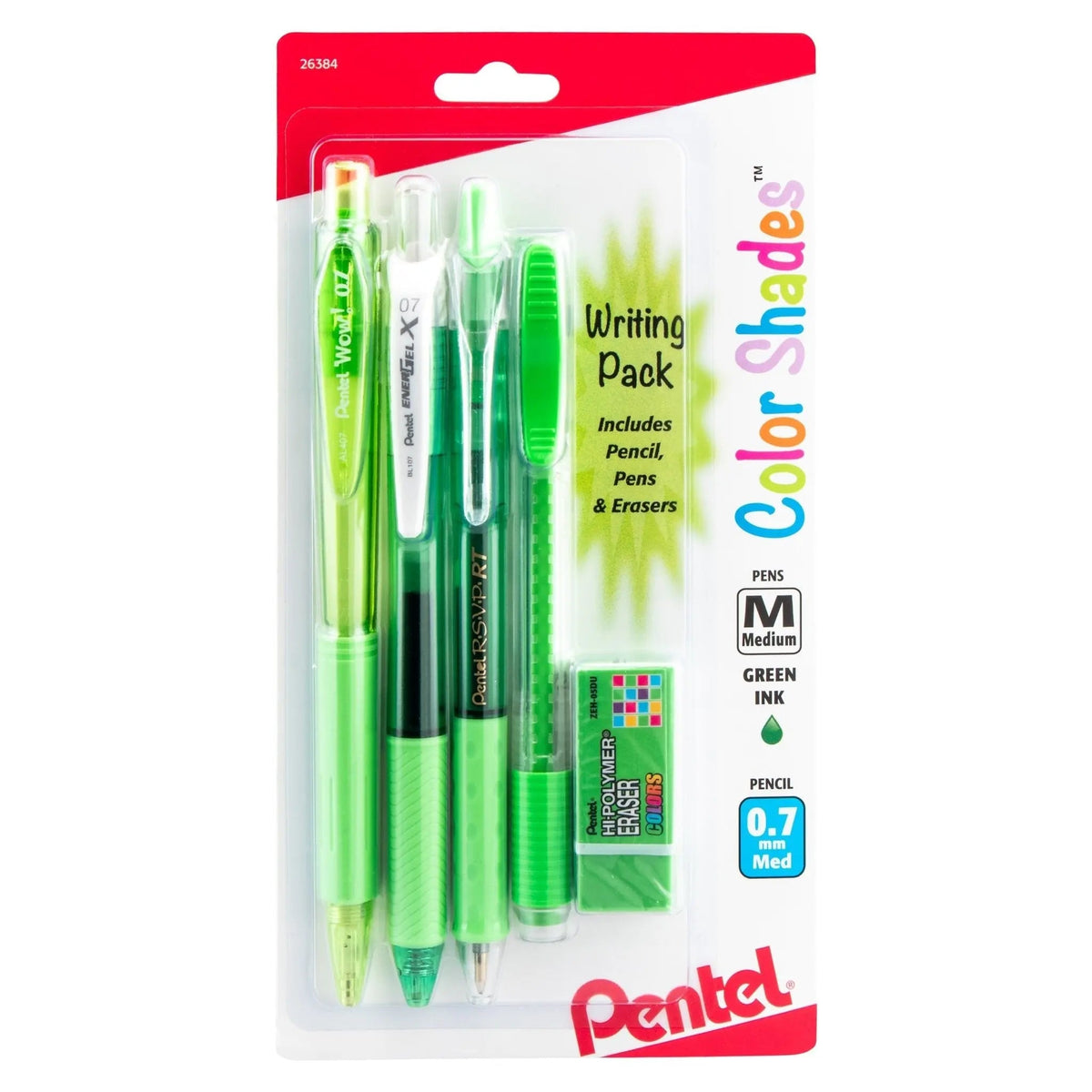 Pentel Color Shades Writing Pack - Pastel Light Green