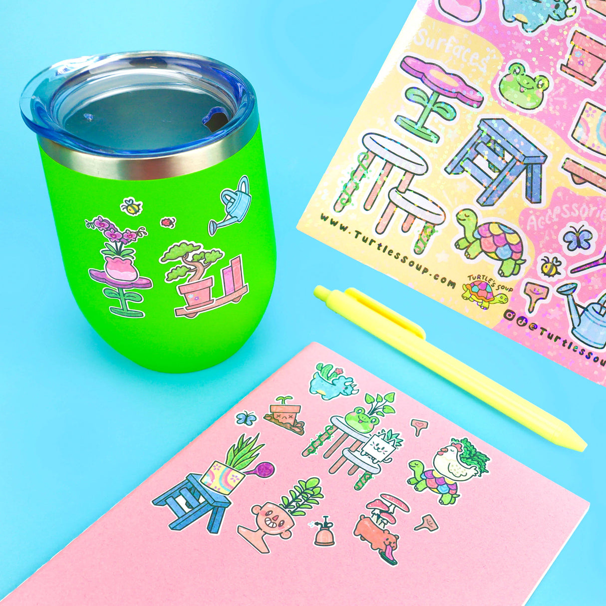 Make Your Own  Planter  Garden Stationery  Sticker Sheet