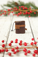 Mini Leather Journal Christmas Tree Ornament: Bright White