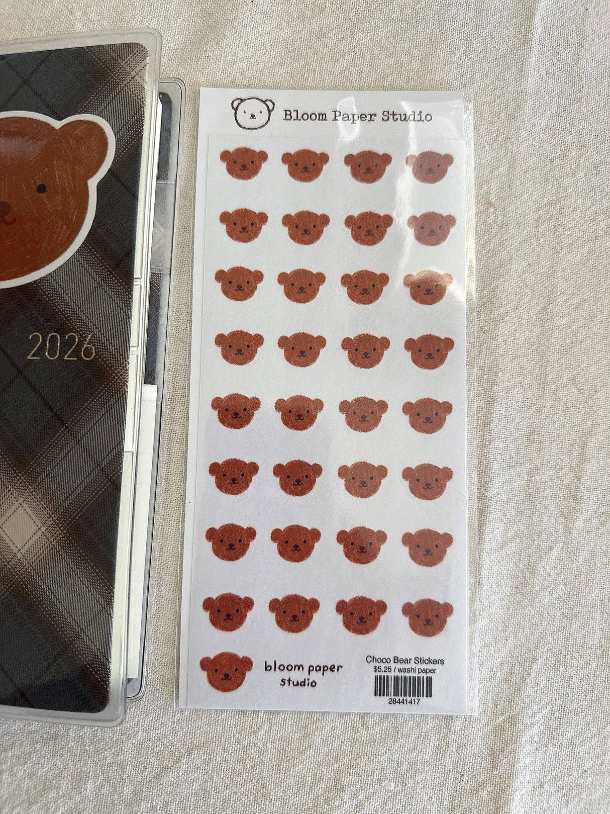 Bloom Paper Studio Choco Bear Stickers