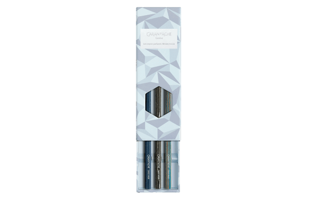 Caran d'Ache Box of 3 Scented Pencils - La Maison Alpine Frost (Special Edition)