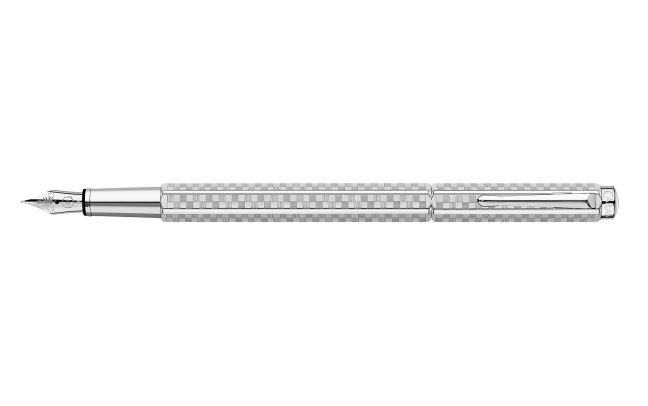 Caran D'Ache Damier Ecridor Fountain Pen - Grey Silver