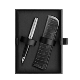 Caran D'Ache Damier Leman Ballpoint Pen Leather Case Set