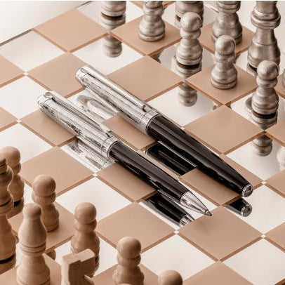 Caran D'Ache Damier Leman Ballpoint Pen Leather Case Set