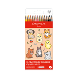 Caran D'Ache Swisscolor 12-Piece Watercolor Pencil Set - Kawaii Collection - Cute Animals