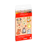 Caran D'Ache Swisscolor 12-Piece Watercolor Pencil Set - Kawaii Collection - Cute Animals